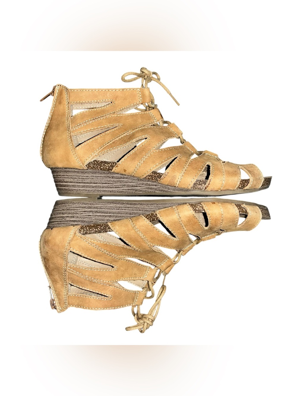 Earth Originals Leather Lace Up Gladiator Sandals